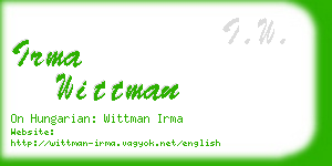 irma wittman business card